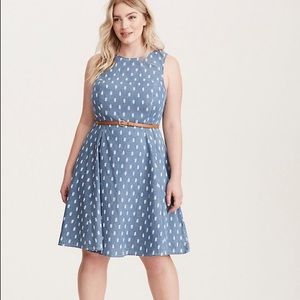 TORRID Denim Feather Skater Dress